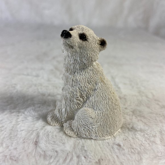 Vintage Stone Polar Bear Mini Figurine UDC 1996 Figurine 2" Tall carved - Picture 4 of 5